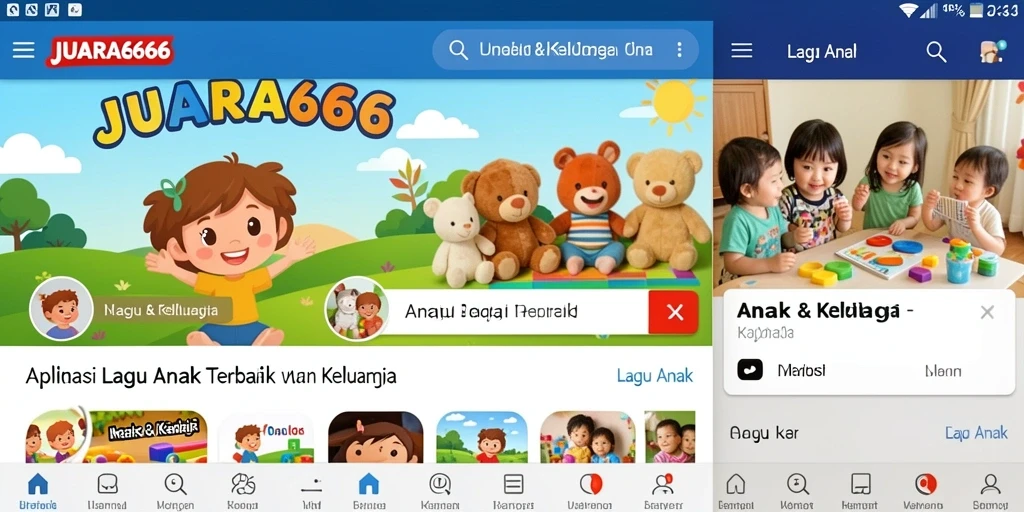 Antarmuka JUARA666 yang ceria dan ramah anak.