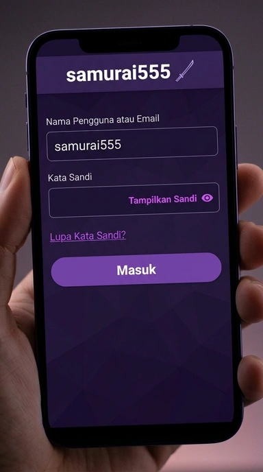 Tampilan halaman login samurai555