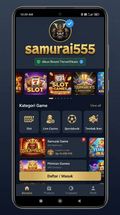 Tampilan kanal resmi samurai555